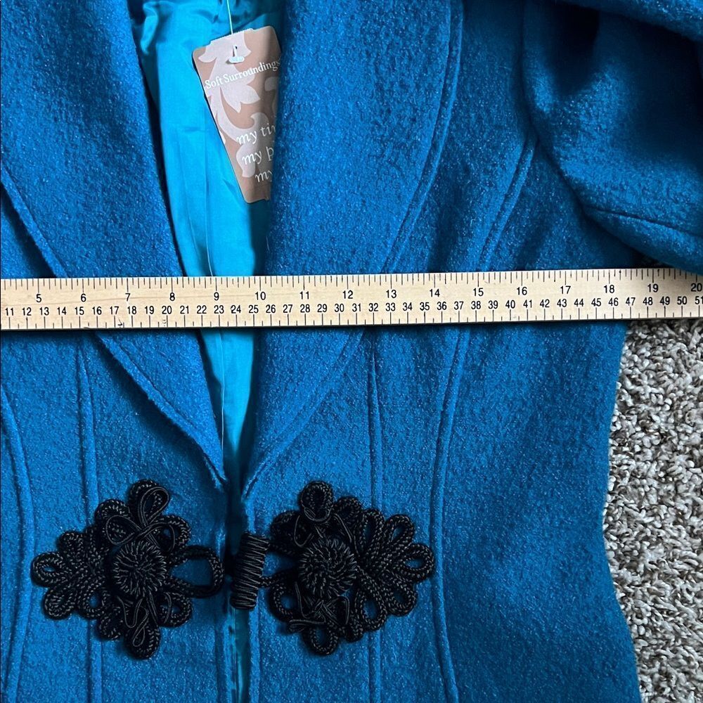 NWT Soft Surroundings Plaza Boiled Wool Coat Jacket Teal In Size S - Picture 11 of 16